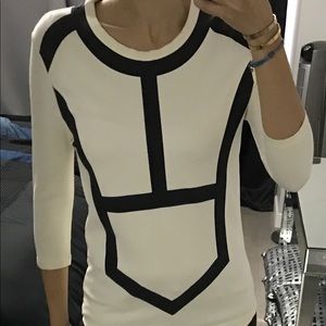 Zara white and black top